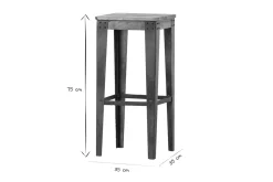 Sale Miliboo Taburete industrial acero y madera 75cm MADISON
