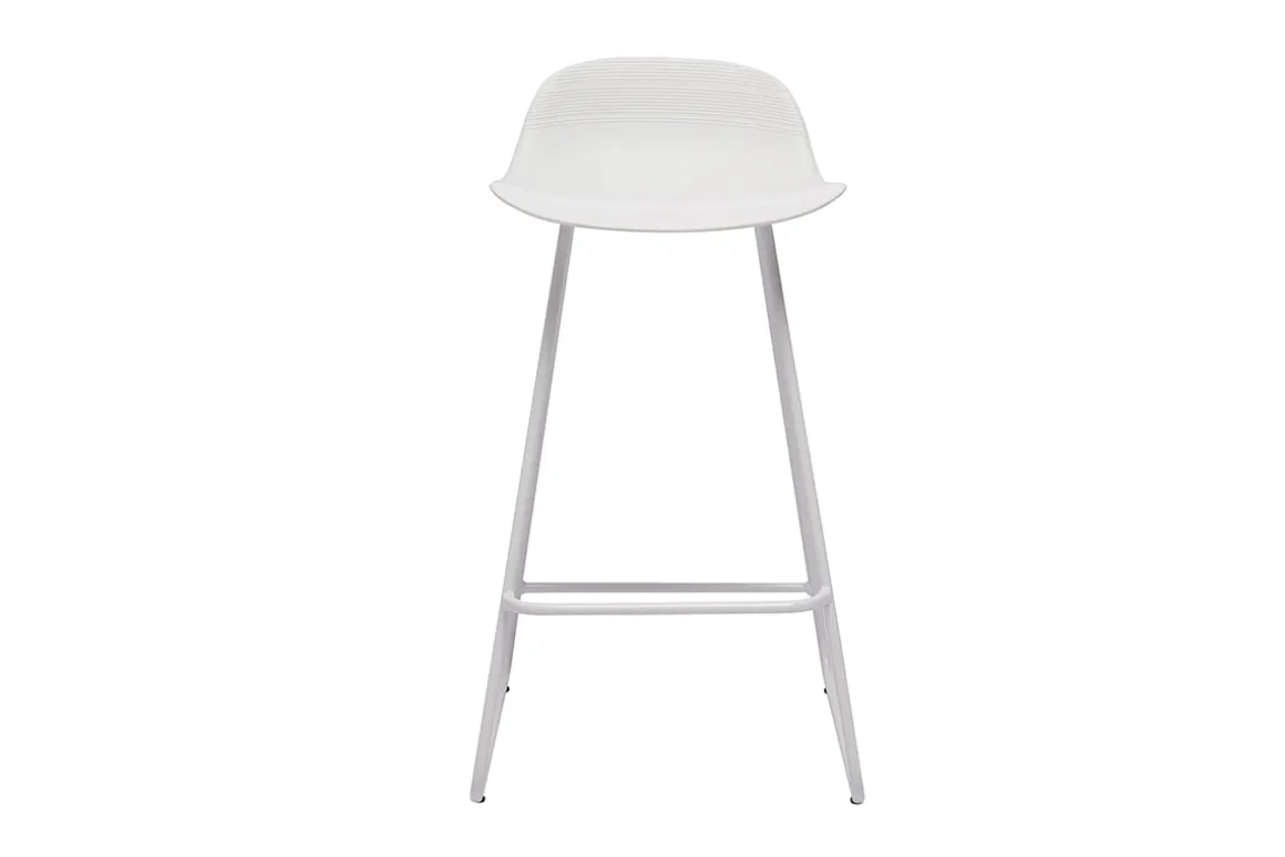 Best Sale Miliboo Taburetes de bar blancos A65 cm (lote de 2) ELLA