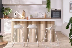 Best Sale Miliboo Taburetes de bar blancos A65 cm (lote de 2) ELLA