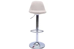 Store Miliboo Taburetes de bar de diseño de tela efecto terciopelo beige (juego de 2) STEEVY