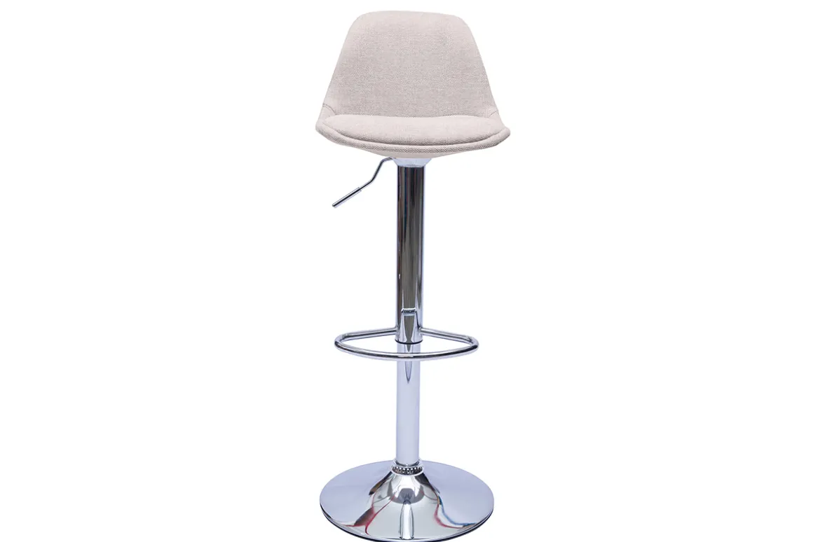 Store Miliboo Taburetes de bar de diseño de tela efecto terciopelo beige (juego de 2) STEEVY
