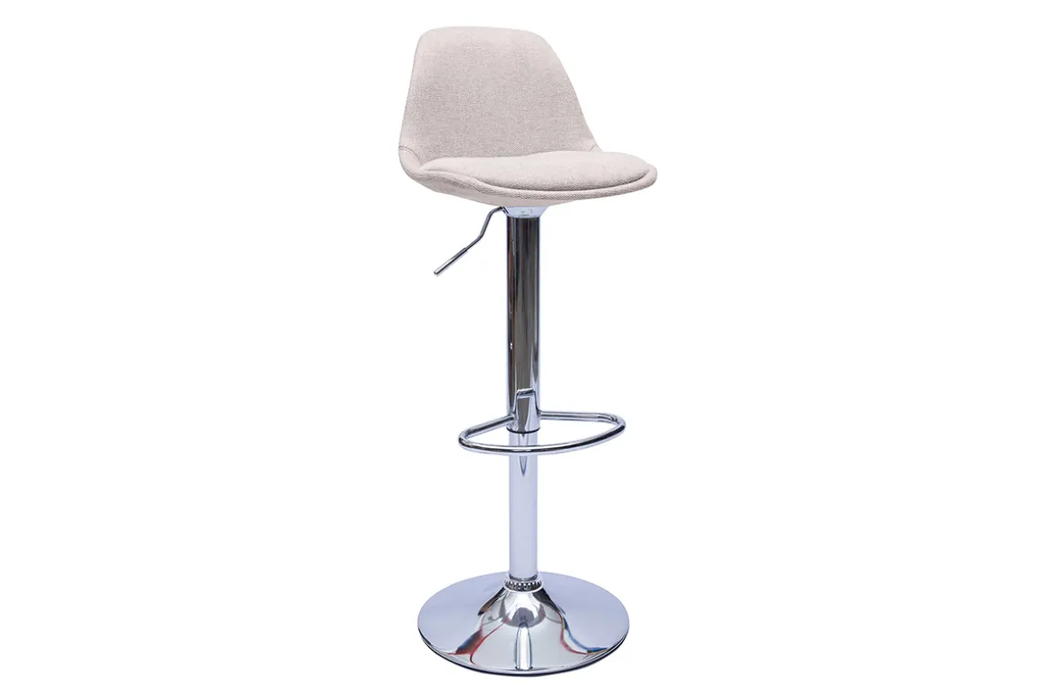 Store Miliboo Taburetes de bar de diseño de tela efecto terciopelo beige (juego de 2) STEEVY