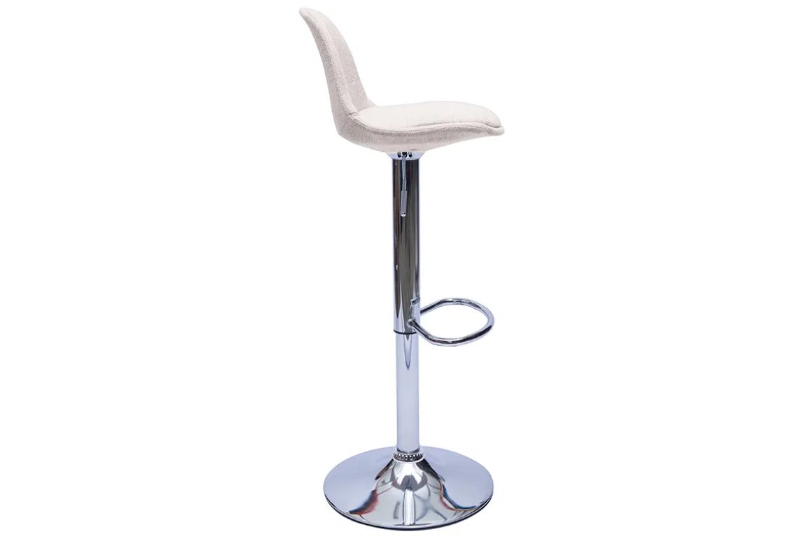 Store Miliboo Taburetes de bar de diseño de tela efecto terciopelo beige (juego de 2) STEEVY