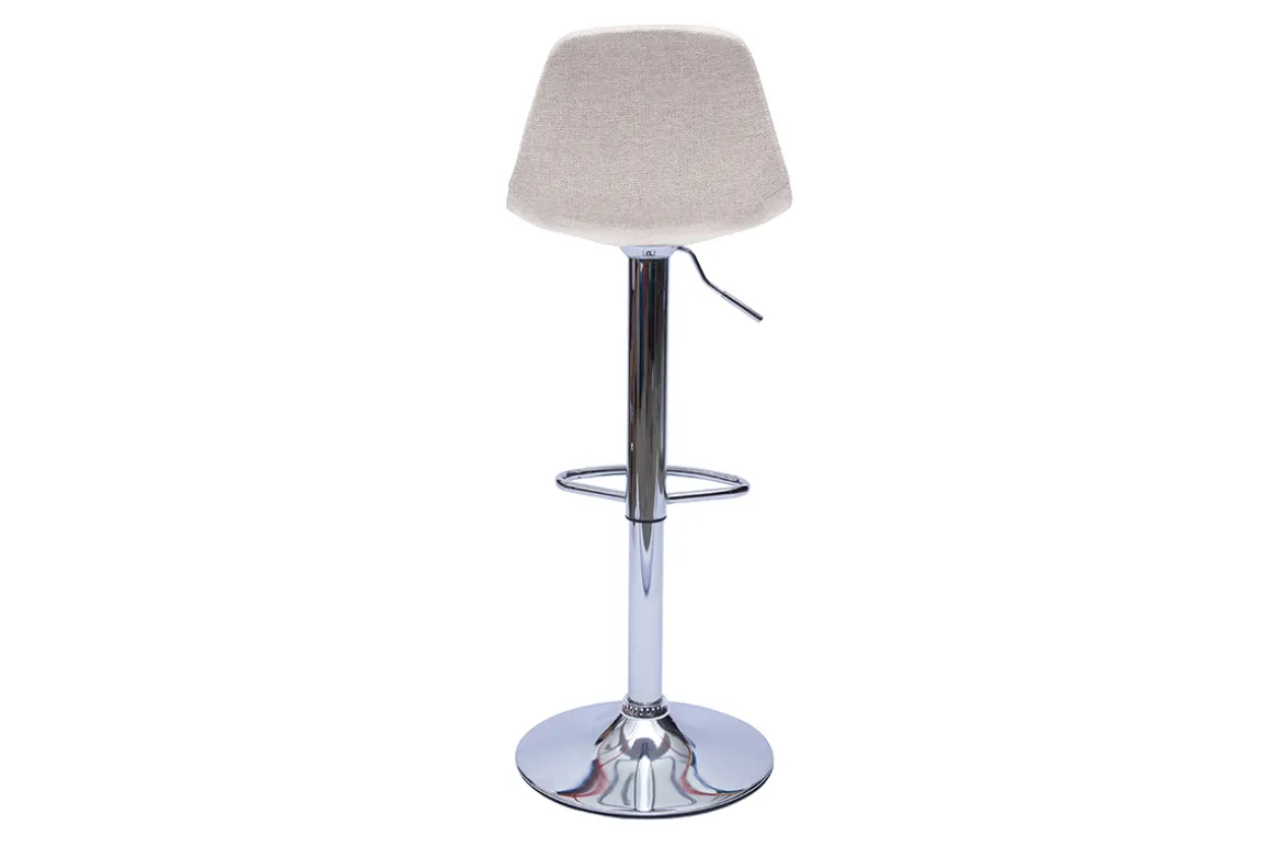 Store Miliboo Taburetes de bar de diseño de tela efecto terciopelo beige (juego de 2) STEEVY