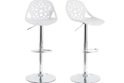 Flash Sale Miliboo Taburetes de bar diseño barroco blanco - lote de 2 BAROCCA