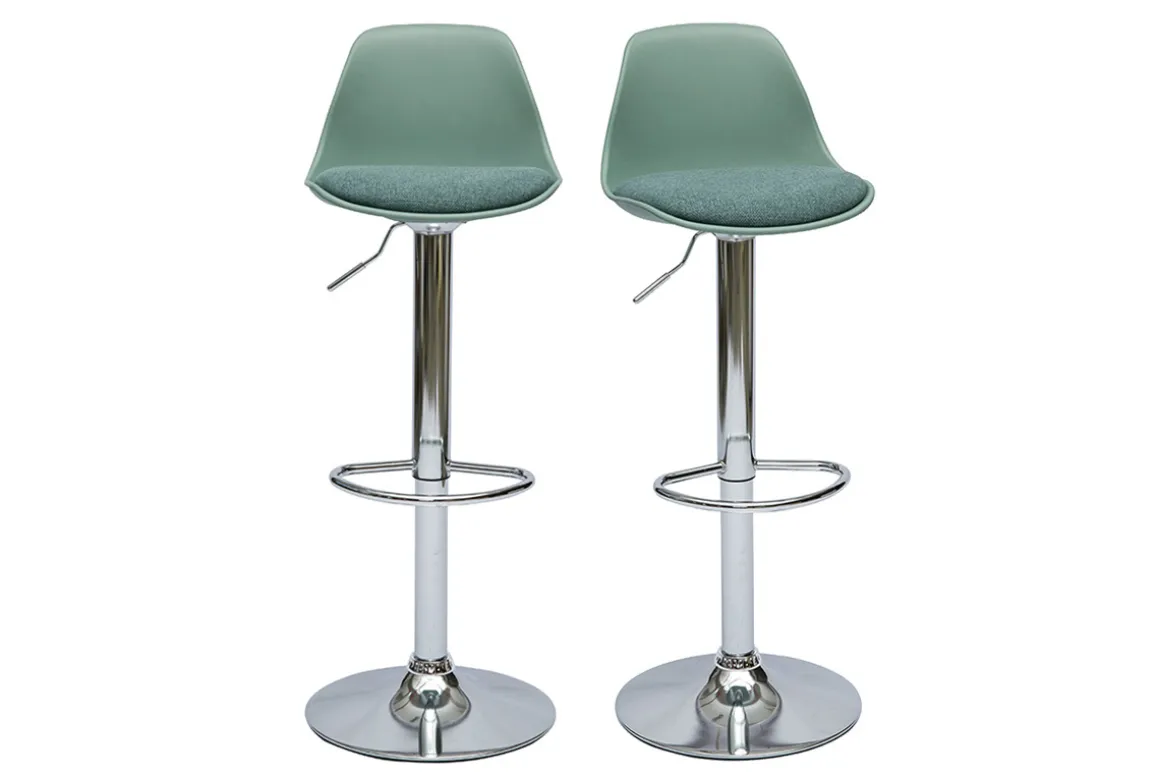 New Miliboo Taburetes de bar diseño verde gris (juego de 2) STEEVY
