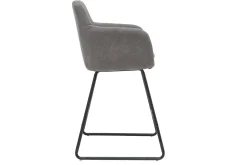 Best Miliboo Taburetes de bar en tejido efecto terciopelo gris A65 cm (lote de 2) AMIKA