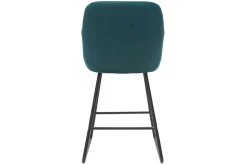Cheap Miliboo Taburetes de bar en tejido efecto terciopelo azul petróleo A65 cm (lote de 2) AMIKA
