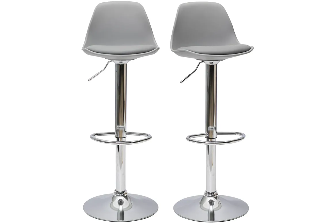 Sale Miliboo Taburetes de bar gris claro (lote de 2) STEEVY