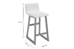 Fashion Miliboo Taburetes de bar madera clara y PU blanco lote de 2 OSAKA