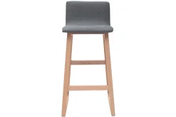 Clearance Miliboo Taburetes de bar madera clara y tejido gris lote de 2 OSAKA
