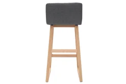 Clearance Miliboo Taburetes de bar madera clara y tejido gris lote de 2 OSAKA