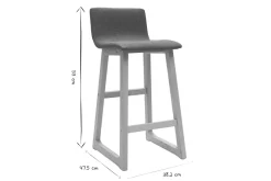 Clearance Miliboo Taburetes de bar madera clara y tejido gris lote de 2 OSAKA