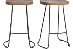 Cheap Miliboo Taburetes de bar mango y metal 65 cm (lote de 2) RUNKO