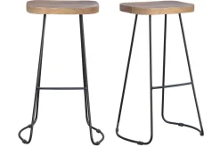 Store Miliboo Taburetes de bar mango y metal 75 cm (lote de 2) RUNKO