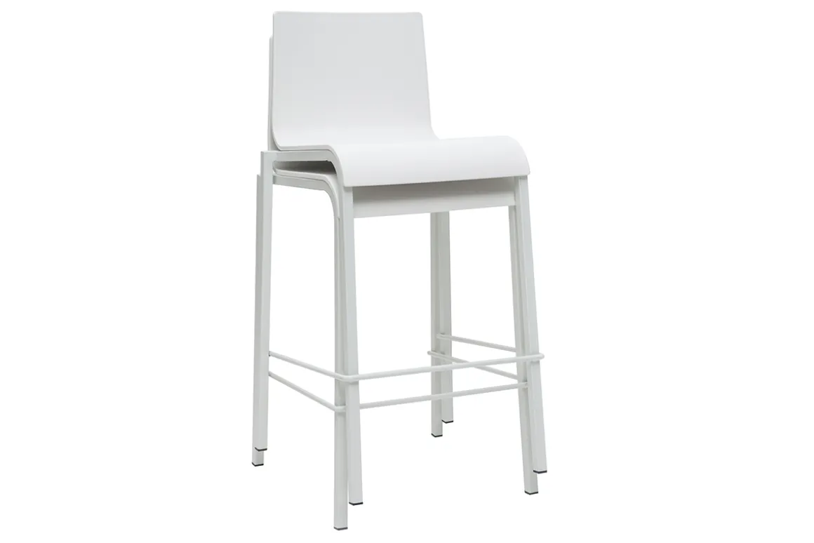 Best Miliboo Taburetes de bar modenros apilables blancos A65 cm (lote de 2) KUPA