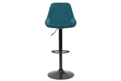 Clearance Miliboo Taburetes de bar moderno regulables terciopelo azul petróleo (lote de 2) HOLO