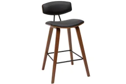 Cheap Miliboo Taburetes de bar moderno negro y madera oscura A69 cm (lote de 2) VASCO