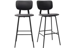 Flash Sale Miliboo Taburetes de bar moderno negro con patas metal 75 cm (lote de 2) LAB