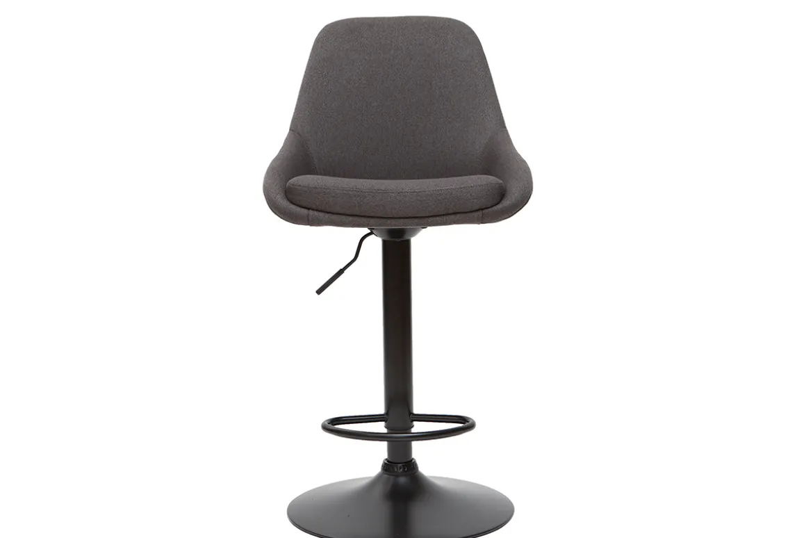 Outlet Miliboo Taburetes de bar modernos regulables gris oscuro (lote de 2) HOLO