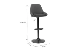 Outlet Miliboo Taburetes de bar modernos regulables gris oscuro (lote de 2) HOLO