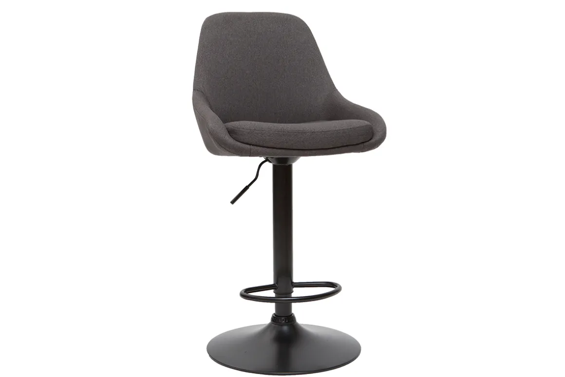 Outlet Miliboo Taburetes de bar modernos regulables gris oscuro (lote de 2) HOLO