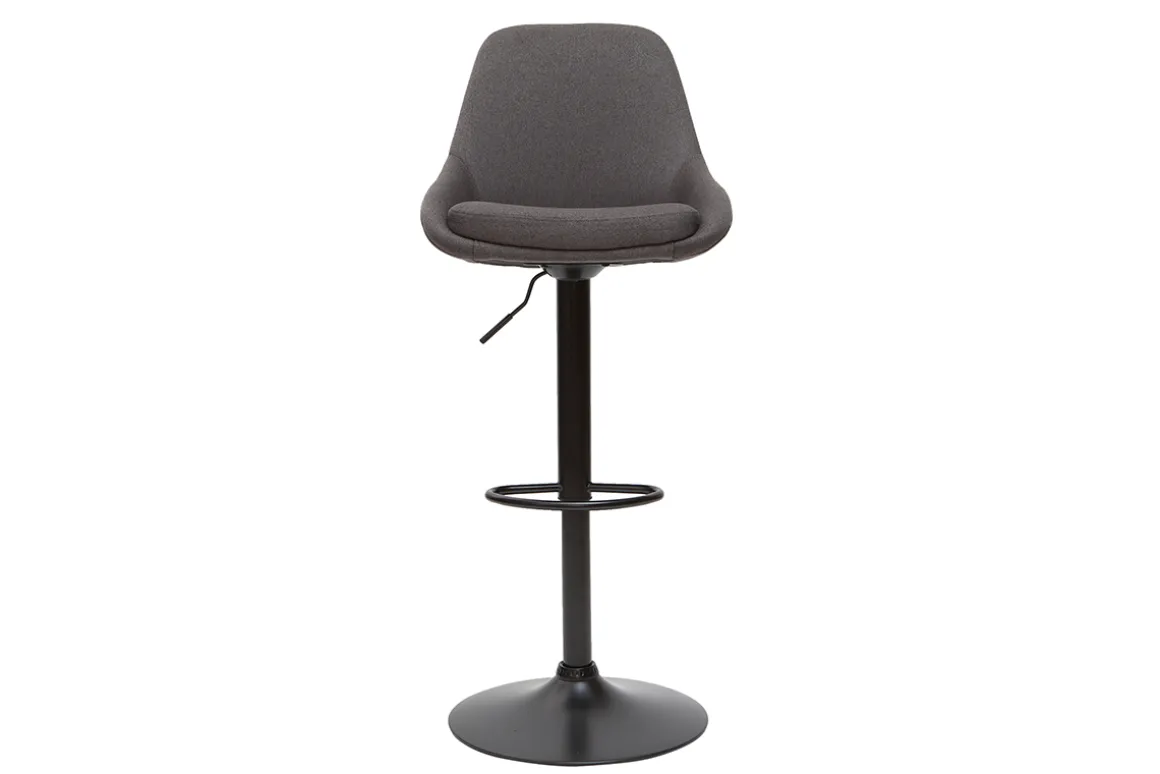 Outlet Miliboo Taburetes de bar modernos regulables gris oscuro (lote de 2) HOLO