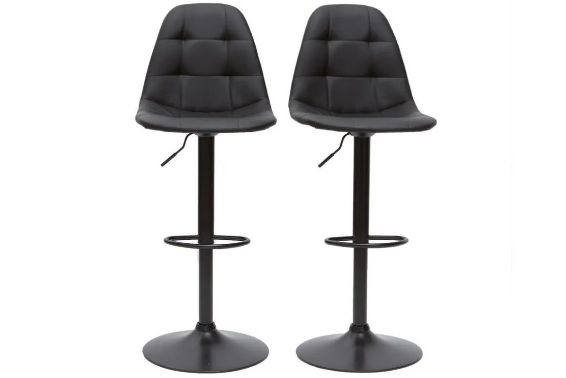 Sale Miliboo Taburetes de bar modernos regulables negro (lote de 2) COX