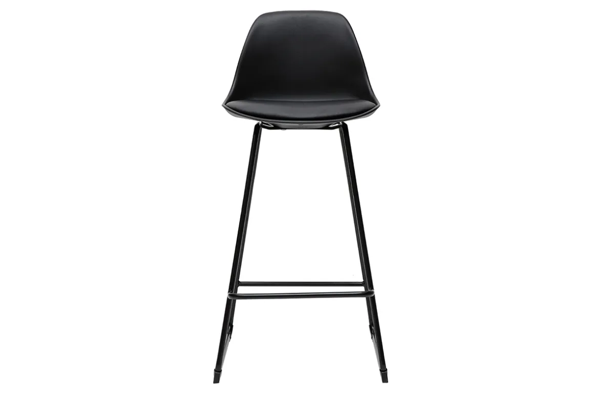 Sale Miliboo Taburetes de bar modernos negros patas metal 65 cm (lote de 2) FRANZ