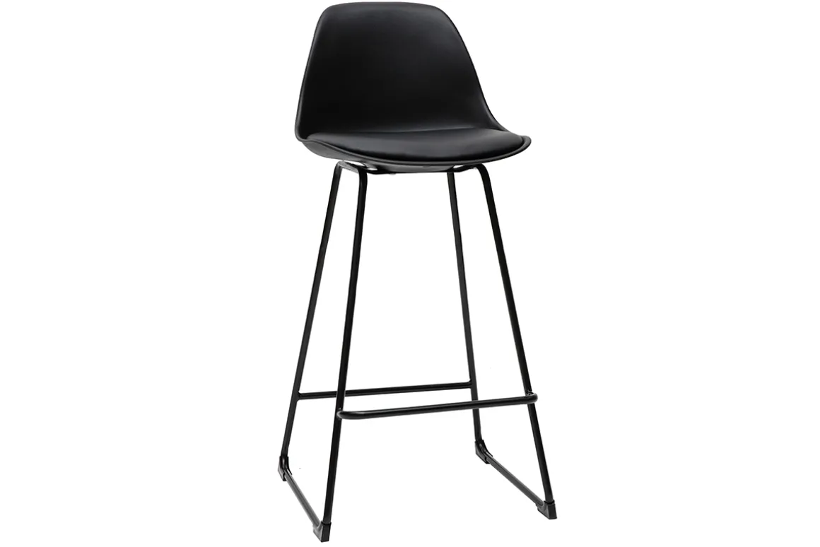 Sale Miliboo Taburetes de bar modernos negros patas metal 65 cm (lote de 2) FRANZ