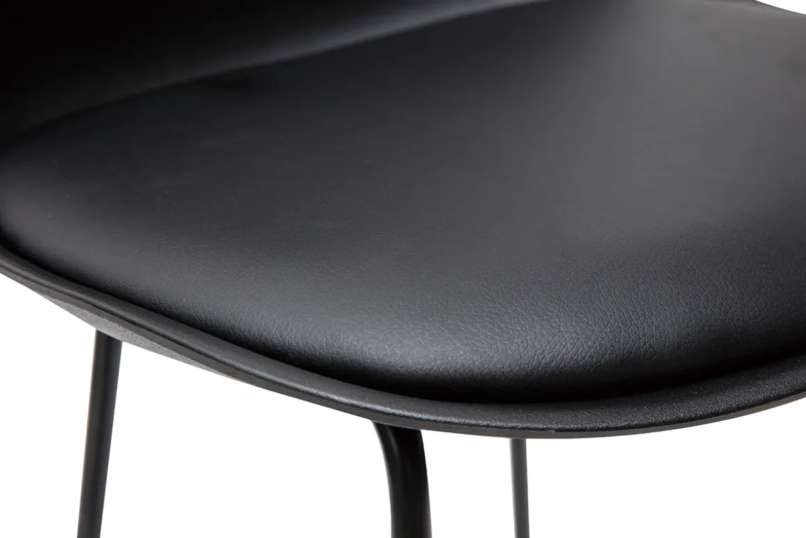Sale Miliboo Taburetes de bar modernos negros patas metal 65 cm (lote de 2) FRANZ
