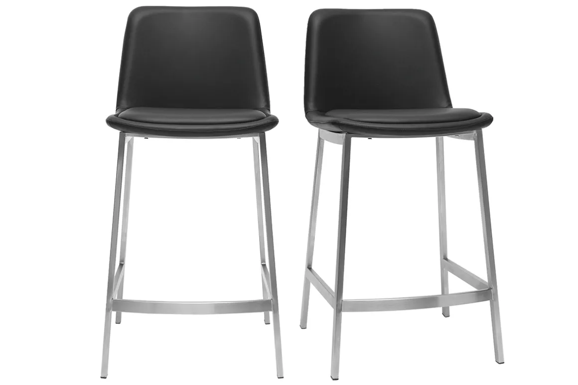 Cheap Miliboo Taburetes de bar modernos negros 66 cm (lote de 2) ARSENE