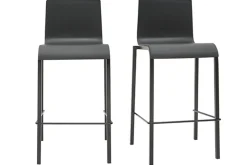 Fashion Miliboo Taburetes de bar modernos apilables negros A65 cm (lote de 2) KUPA