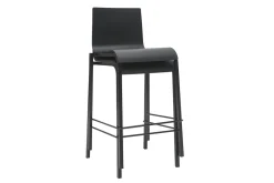 Fashion Miliboo Taburetes de bar modernos apilables negros A65 cm (lote de 2) KUPA