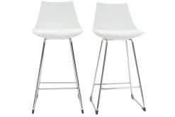 Outlet Miliboo Taburetes de bar modernos blancos 65 cm (lote de 2) JUNE