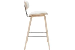 New Miliboo Taburetes de bar modernos blanco y madera clar A69 cm (lote de 2) VASCO
