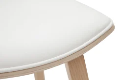 New Miliboo Taburetes de bar modernos blanco y madera clar A69 cm (lote de 2) VASCO