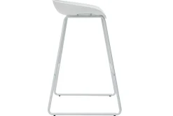 Shop Miliboo Taburetes de bar modernos blancos con patas en metal (lote de 2) PEBBLE