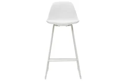 Hot Miliboo Taburetes de bar modernos blancos patas metal 65 cm (lote de 2) FRANZ