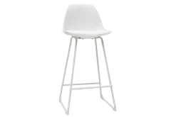 Hot Miliboo Taburetes de bar modernos blancos patas metal 65 cm (lote de 2) FRANZ