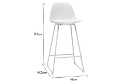 Hot Miliboo Taburetes de bar modernos blancos patas metal 65 cm (lote de 2) FRANZ