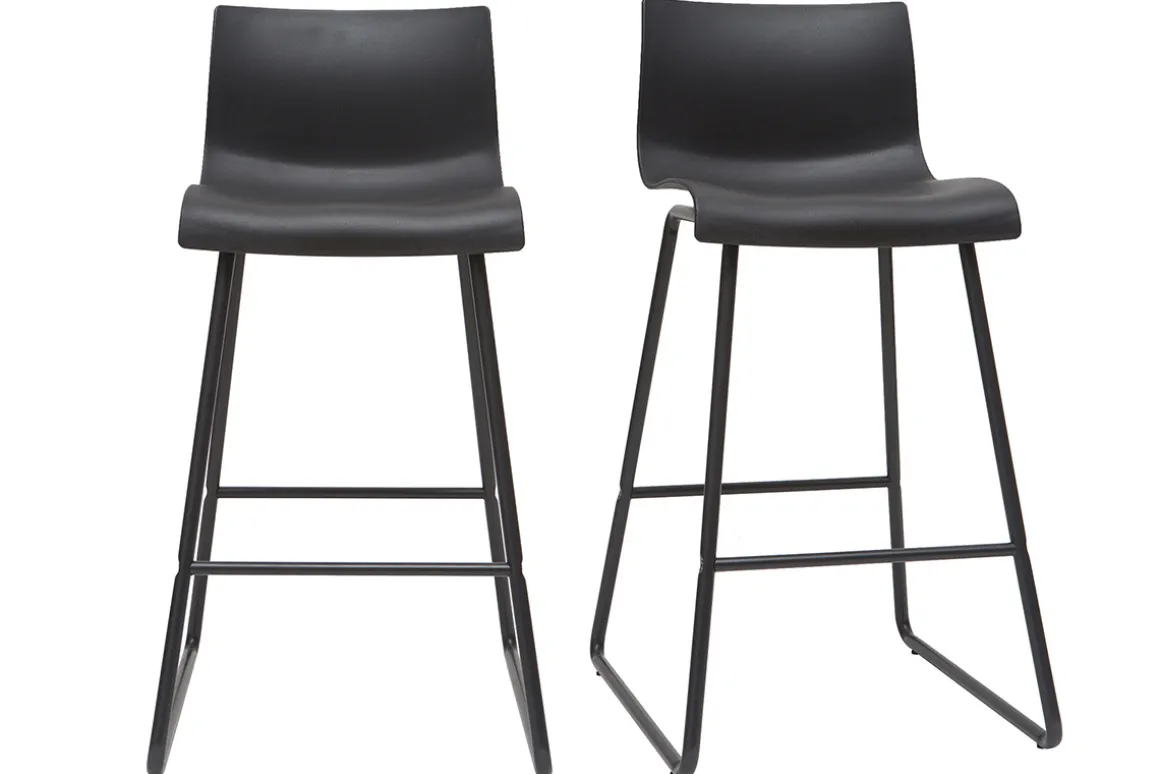 Cheap Miliboo Taburetes de bar modernos negros 65 cm (lote de 2) ONA