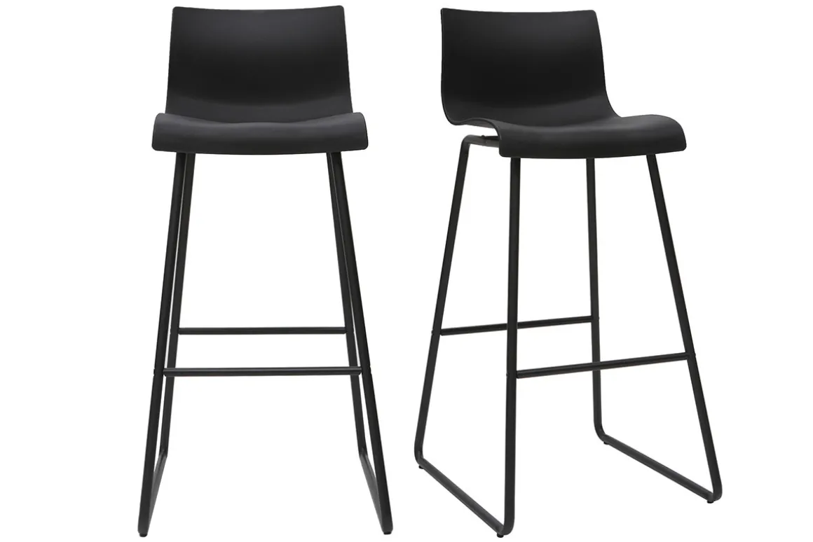 Cheap Miliboo Taburetes de bar modernos negros 76 cm (lote de 2) ONA