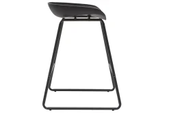 Cheap Miliboo Taburetes de bar modernos negros con patas en metal 65 cm (lote de 2) PEBBLE