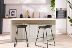 Cheap Miliboo Taburetes de bar modernos negros con patas en metal 65 cm (lote de 2) PEBBLE