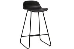 Hot Miliboo Taburetes de bar negro y pie negro A65 cm (lote de 2) ELLA