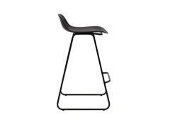 Hot Miliboo Taburetes de bar negro y pie negro A65 cm (lote de 2) ELLA