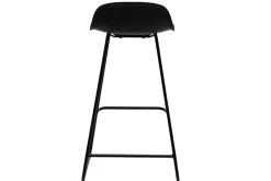 Hot Miliboo Taburetes de bar negro y pie negro A65 cm (lote de 2) ELLA