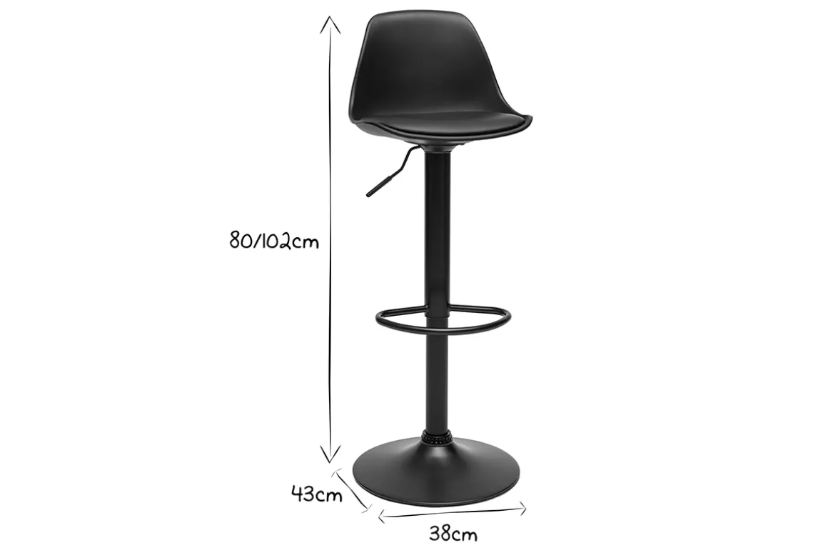 Discount Miliboo Taburetes de bar negros de diseño (paquete de 2) STEEVY