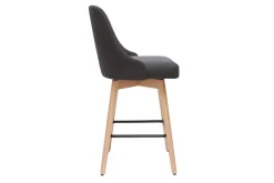 Shop Miliboo Taburetes de bar nórdicos giratorios gris oscuro A65 cm (lote de 2) HASTA